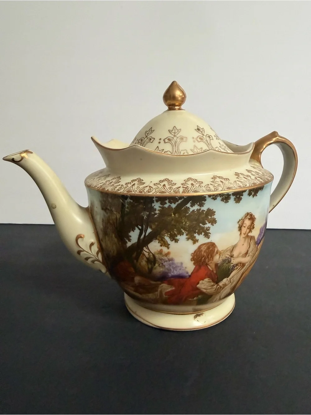 Rare Ardalt Victorian Musical Teapot 8x10” Vintage Japan